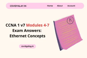 Read more about the article CCNA 1 v7 Modules 4-7 Exam Answers: Ethernet Concepts